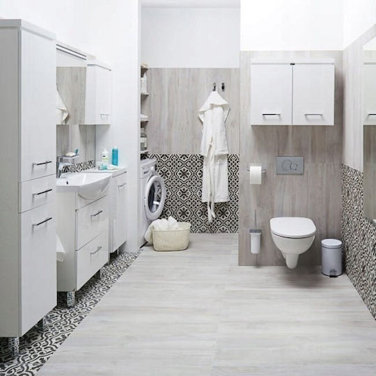 Cersanit Olivia Dulap Coloană Pentru Baie Pardoseală M35xB30xÎnălțime180cm Alb