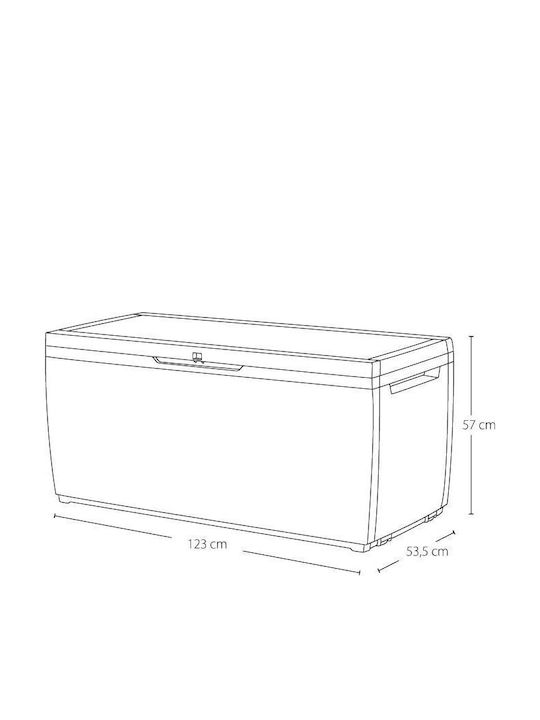 Keter Cutie de depozitare pentru exterior Rattan 305lt Maro L123xW53.5xH57buc