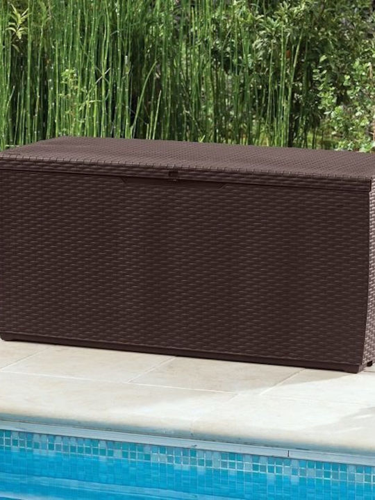 Keter Cutie de depozitare pentru exterior Rattan 305lt Maro L123xW53.5xH57buc