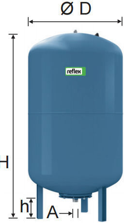Reflex DE 50 Vertical Water Supply Expansion Tank with Stand 50lt