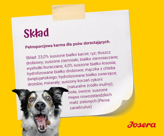 Josera Junior 10kg Dry Food Grain-Free for Small & Medium Breed Puppies with Duck, Salmon, Meat, Blueberry and Poultry
