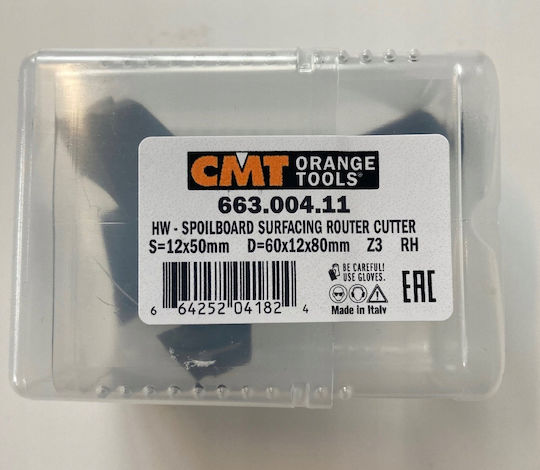 Φρεζα Κοπης Cmt Hm D=60 I=12 L=80 Z=3 Ξεχονδρισμα Πλανισμα