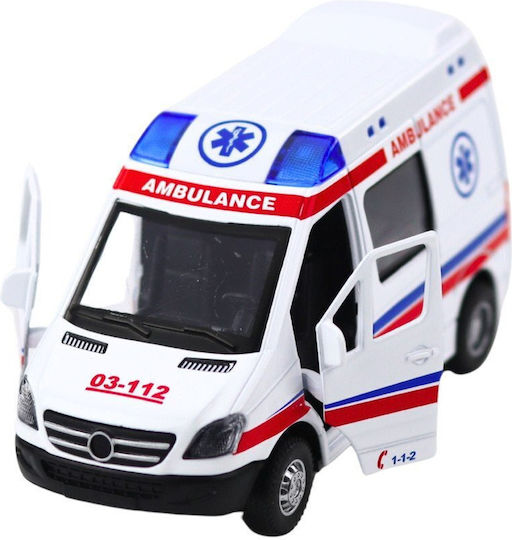 Lean Toys Toy Car 1:32 Ambulance Pull Back