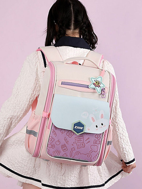 Pastel Bunny Schulranzen mit Brustgurt 21l