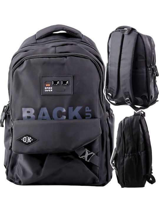 Black 23l School Urban Backpack 6 Pockets