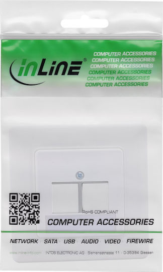 Inline Frame Set 2x RJ45 Keystone Snap-in White RAL9010