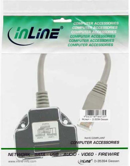 T-Adapter Isdn Cat.5e Rj45 Αρσενικό 2x Rj45 Θηλυκό 15cm 69995i