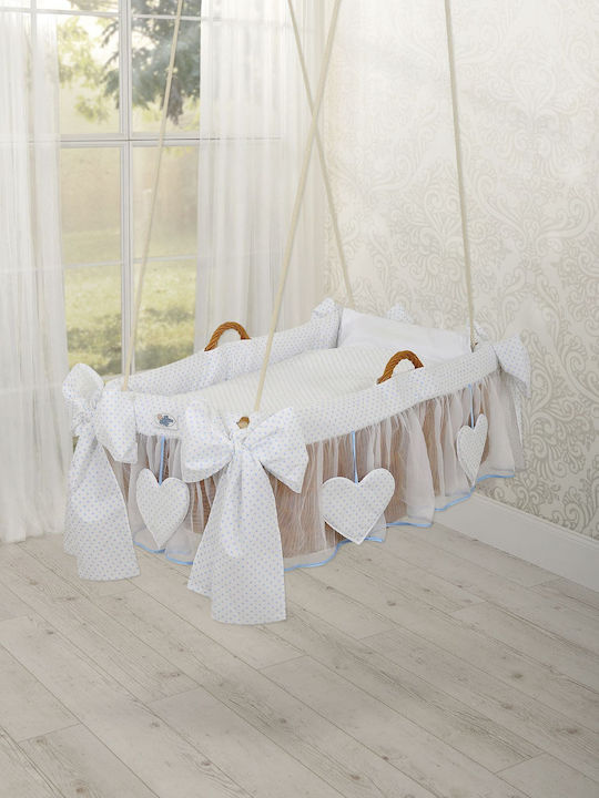 My Sweet Baby Moses Basket with Stand Blue