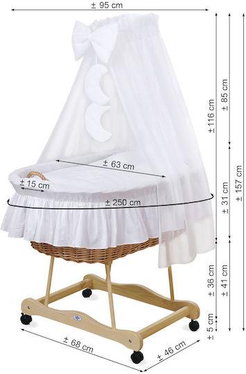 My Sweet Baby Straw Moses Basket with Stand Purple