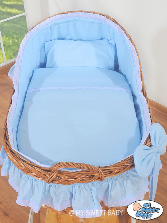 My Sweet Baby Ψάθινη Καλαθούνα με Βάση Μπεζ