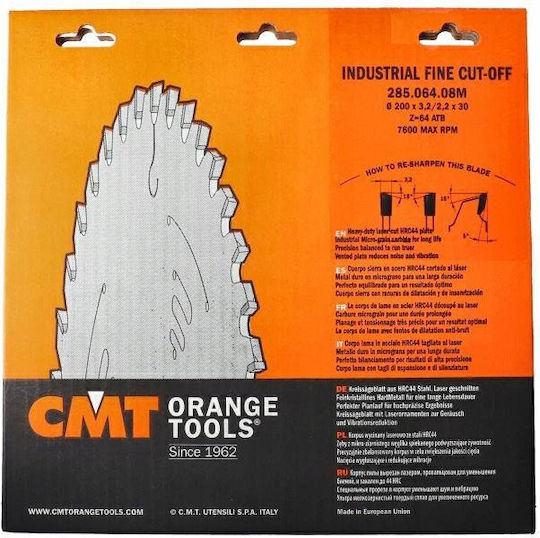 CMT Schneidscheibe Holz mit 64 Zähnen 200mm