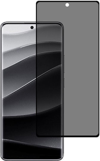 Privacy Full Face Tempered Glass Μαύρο (Redmi Note 14 4G / Redmi Note 14 5G / Poco M7 ProHonor X7Realme 14 Pro)