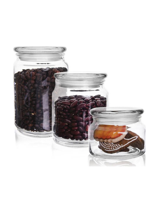 Orion Vase General Use with Lid Glass Transparent 580ml