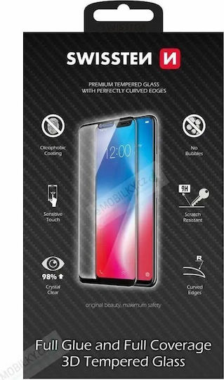 Swissten Full Glue Full Face Tempered Glass Black (Galaxy A40)