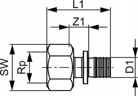 Διακλαδωτήρας Tece 16mm X 1/2" Ορείχαλκος 705002