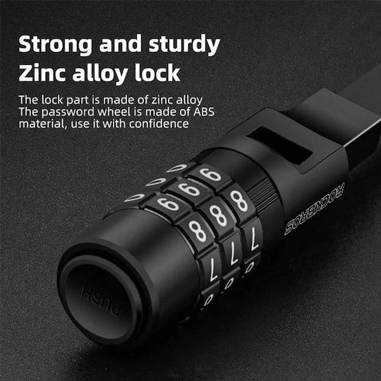Bicycle Helmet Lock Combination Lock 0.5m Black