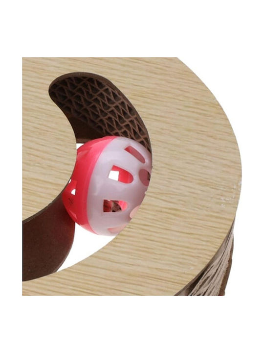 Koopman Interactive Cat Toy Wooden Construction Cardboard 2 Balls 36x25x5cm