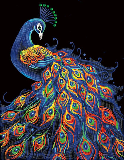 Diamond Dotz Adults Flocked Neon Peacock