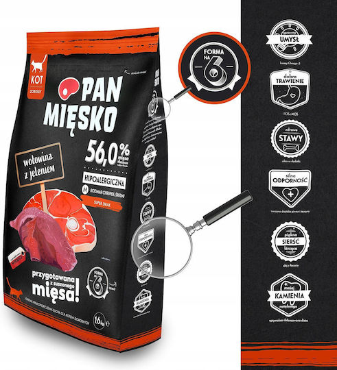 Pan Miesko Dry Food for Adult Cats with Beef 0.4kg