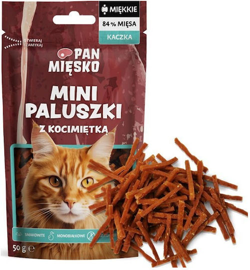 Λιχουδιά Γάτες Mini Paluszki Kaczka Catnip Ενήλικες 50g