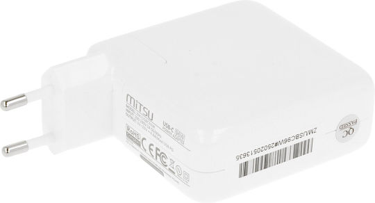 Mitsu 96w Usb-c Power Adapter Usbc 5-10v 3-4.8a White Notebook