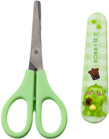 School Scissors Kids Cover Ambidextrous Green 14cm