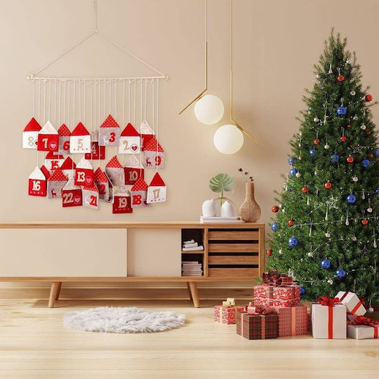Vilde Advent Calendar On A Stick Hanging Felt Red 70x60 Cm