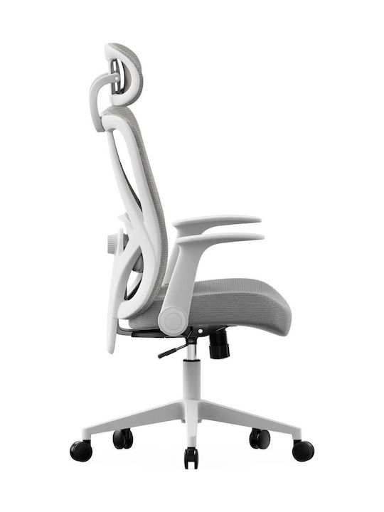 Καρέκλα Γραφείου με Μπράτσα White-grey SENSE7