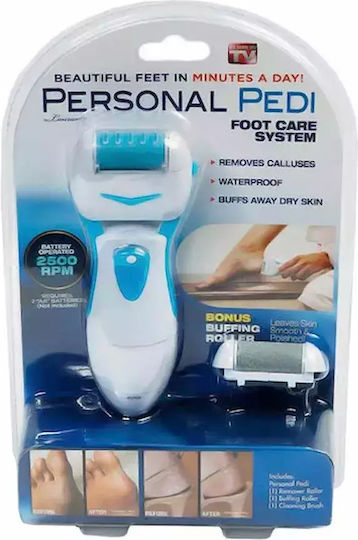 Personal Pedi Foot Care System Waterproof Electric Foot File White Light Blue