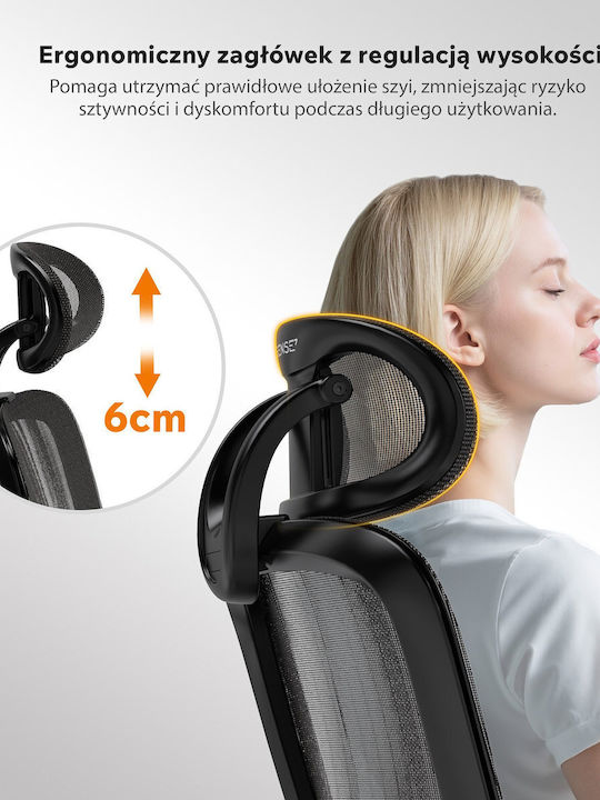 Stuhl Büro mit Armen Black SENSE7