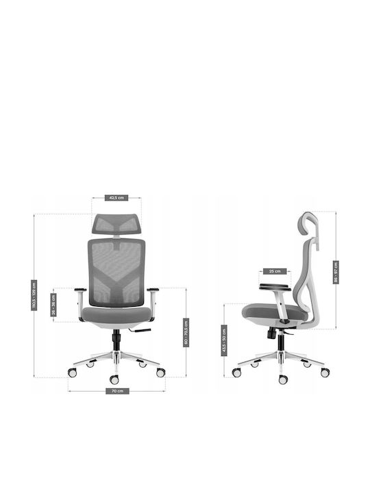 Office Chair with Fixed Arms White vidaXL