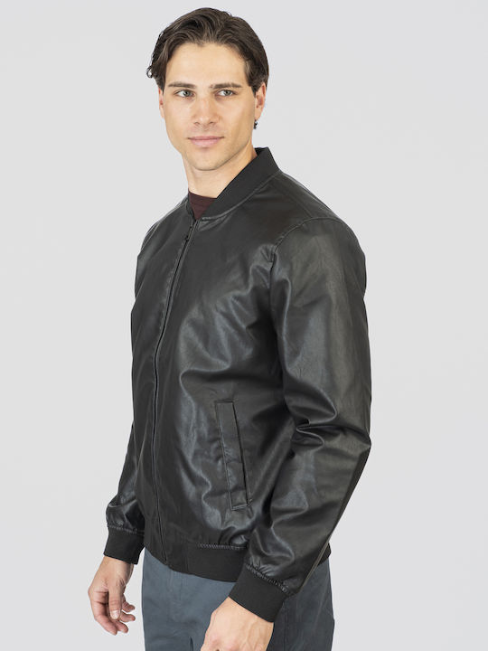 Faux Leather Jacket Black