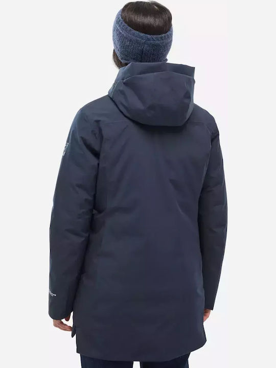 Γυναικείο Μπουφάν Παρκά για Χειμώνα Navy Blue