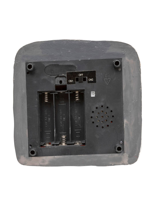 Christmas Illuminated Decorative House Beige with Battery with Music and Movement 16.2x13.5x13.5cm.