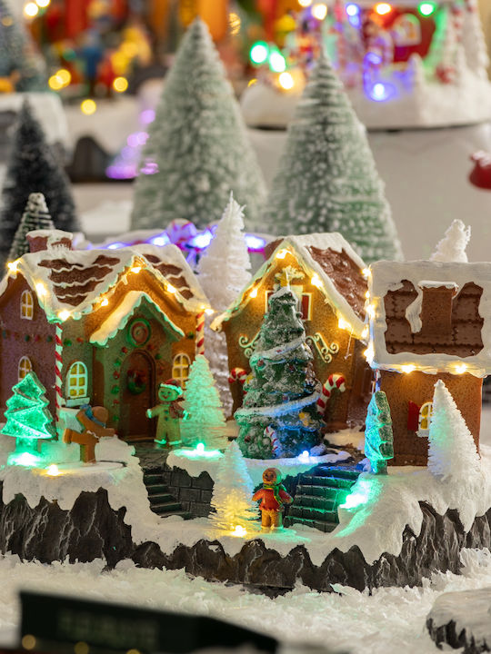 Christmas Illuminated Decorative Village with Electric with Music and Movement 31x23x18cm.