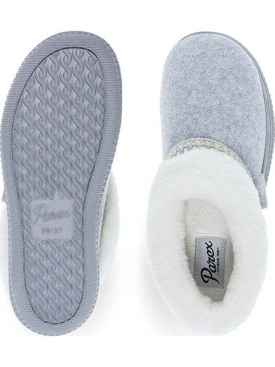 Closed-Toe Women's Gray Slippers