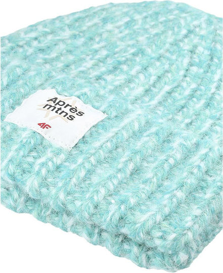 Beanie Γυναικείος Σκούφος Πλεκτός σε Τιρκουάζ χρώμα