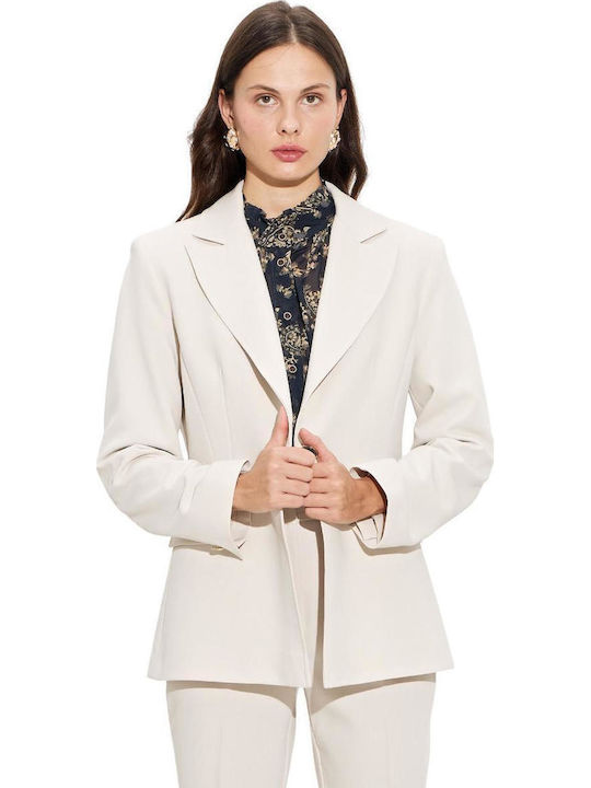 Passager Women's Waisted Blazer Ecru