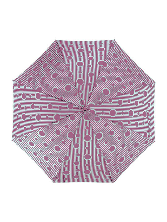 Rain Automatic Umbrella with Walking Stick Pink