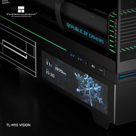Thermalright TL-M10 Vision Gaming Micro Tower Кутия За Компютър Със Страничен Прозорец И ARGB Осветление LCD Дисплей