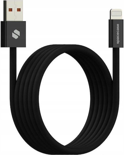 Spacecase Магнитен USB-A към Lightning кабел 12W Черен 1м