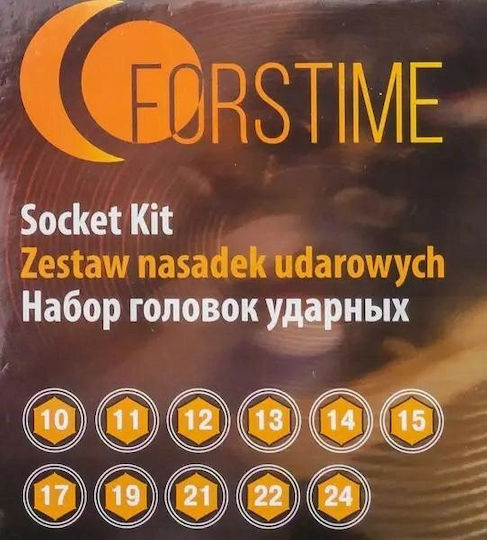 Forsage Καρυδάκια Αέρος Μακριά με Καρέ Υποδοχής 1/2", HEX Σετ 11τμχ