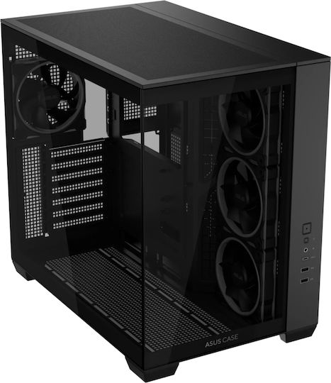 Asus A32 Plus Gaming Midi Tower Κουτί Υπολογιστή με Πλαϊνό Παράθυρο και ARGB Φωτισμό Μαύρο