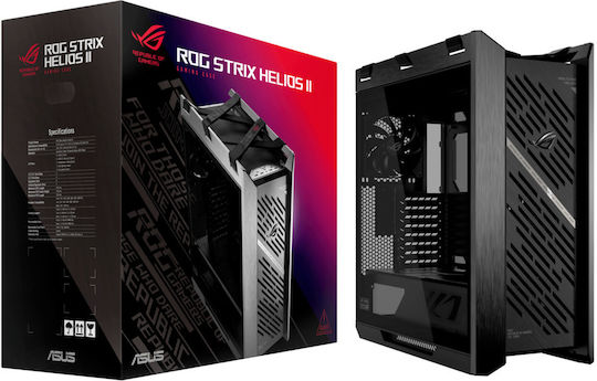 Asus ROG Strix Helios II Gaming Midi Tower Computer Case with Side Window and RGB Lighting Black