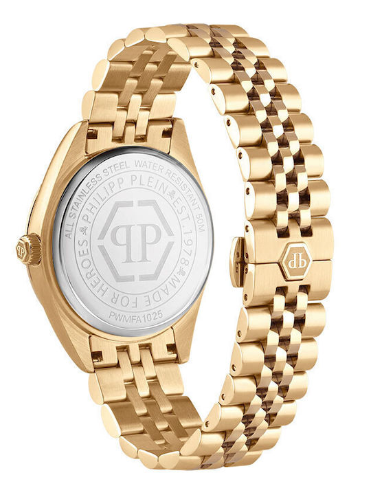 Philipp Plein Superlative Ανδρικό Ρολόι Μπαταρίας με Χρυσό Μεταλλικό Μπρασελέ