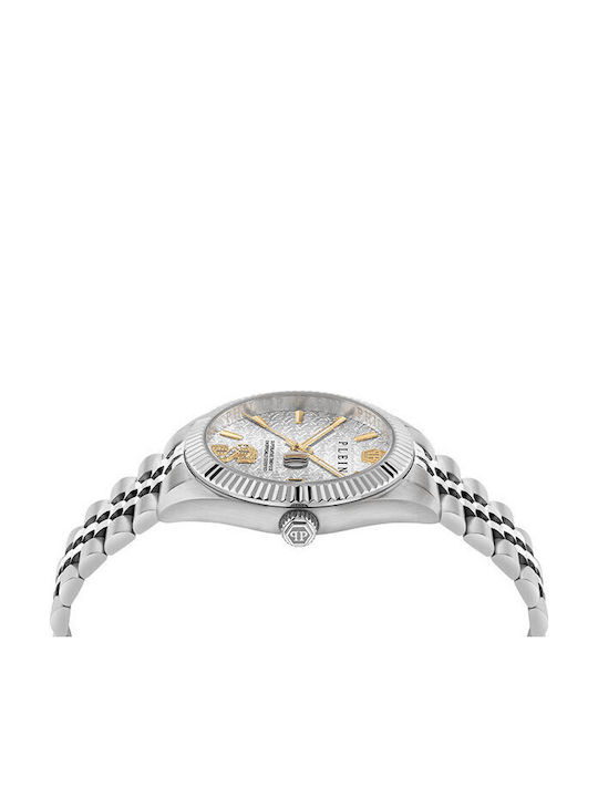 Philipp Plein Superlative Ανδρικό Ρολόι Μπαταρίας με Ασημί Ατσάλινο Μπρασελέ