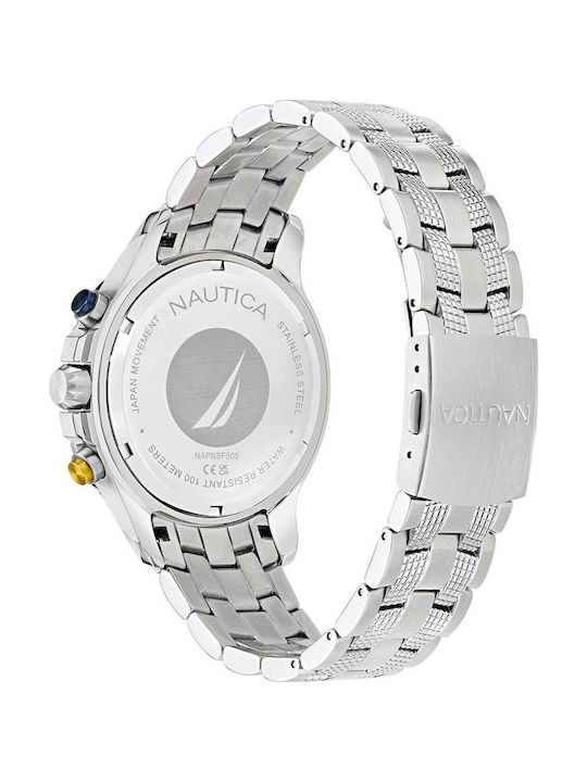 Nautica Men's Watch Chronograph Battery with Gold Metal Bracelet