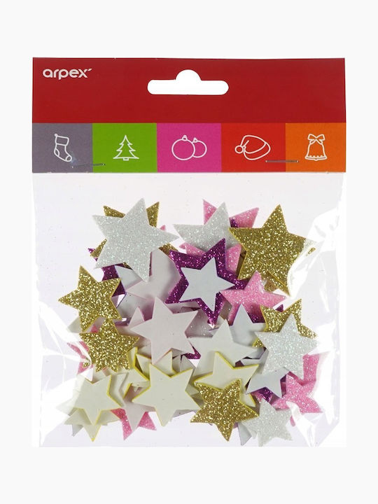 Weihnachtsaufkleber Glitzer Sterne Mix Kol Arpex