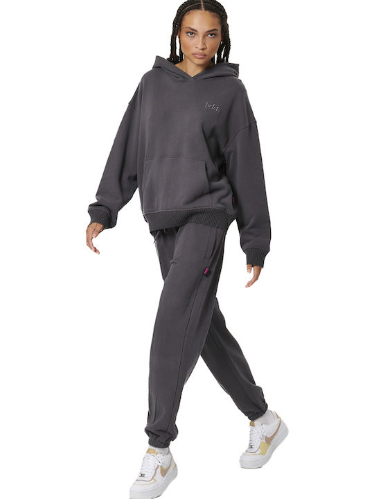 High Waist Sweatpants Wide Gray