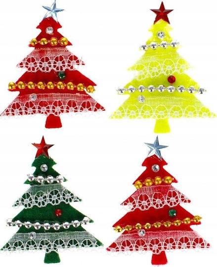Craft Fun Διάφορα Χριστουγέννων Διακοσμητικό Τσόχα Χριστουγεννιάτικο Δεντρό Σετ 4 Τεμάχια Cf 12/144